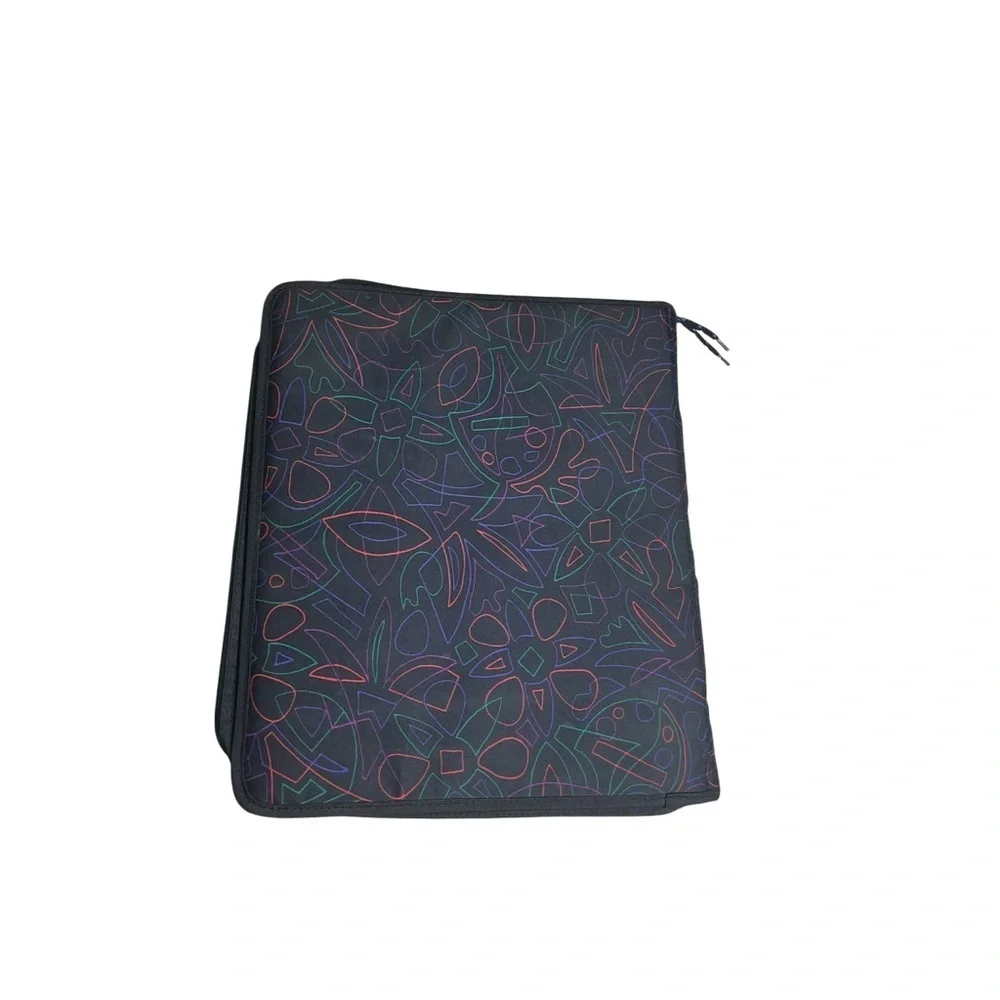 Nike Zippered 3 Ring Binder Organizer Black School Travel Case